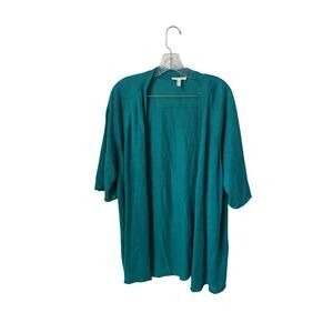 Eileen Fisher Organic Linen Open Knit Cardigan Size Large